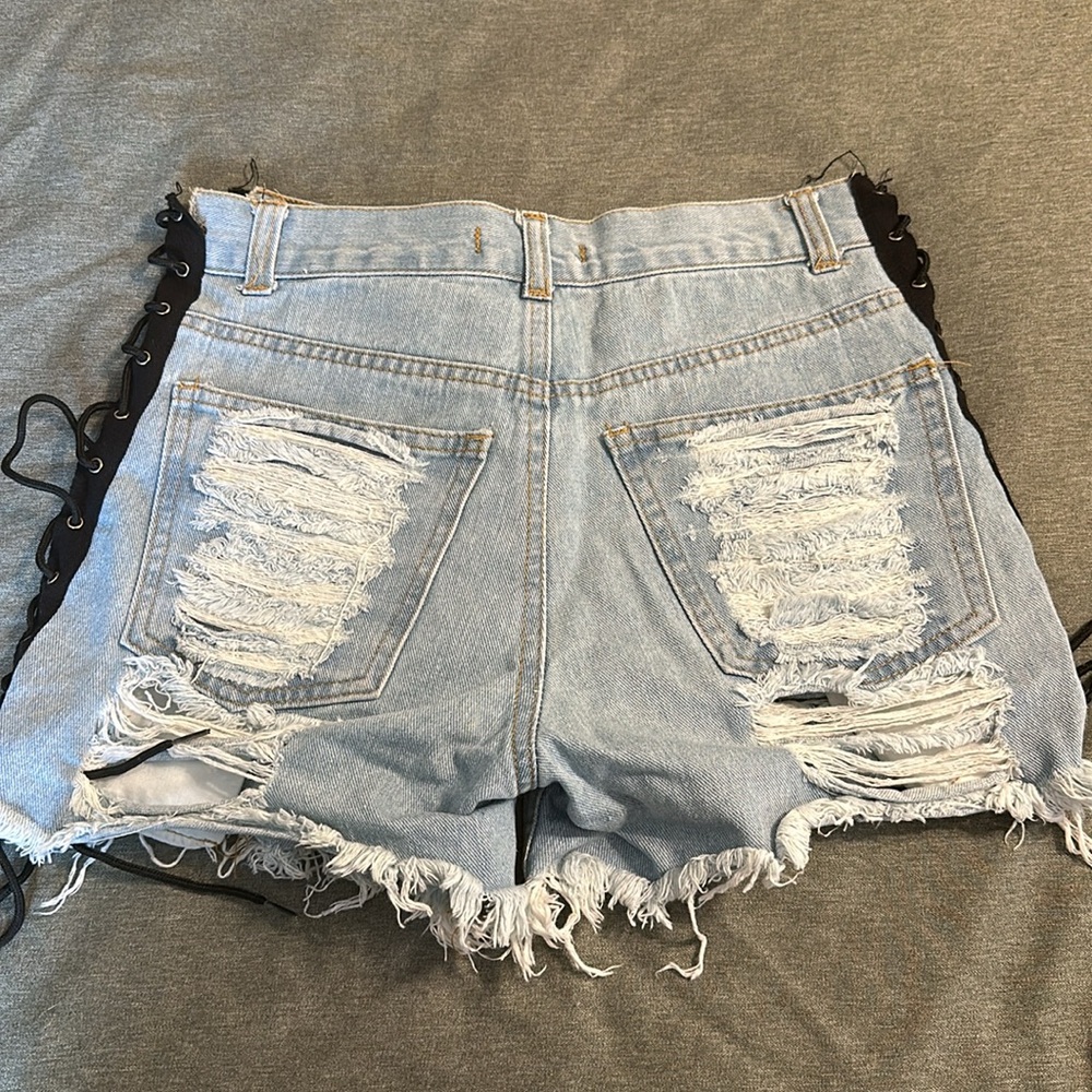 High Rise Distressed Shorts - Picture 2 of 5